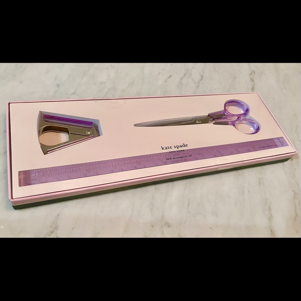 Kate Spade lilac desk accessories set